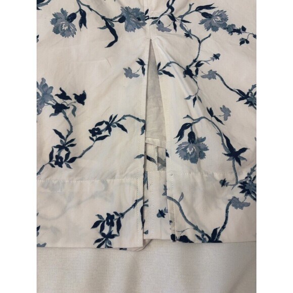ARITZIA WILFRED Le Fou Maryvonne Skirt Med Tie Front Paper Bag White Blue Floral - Picture 8 of 13